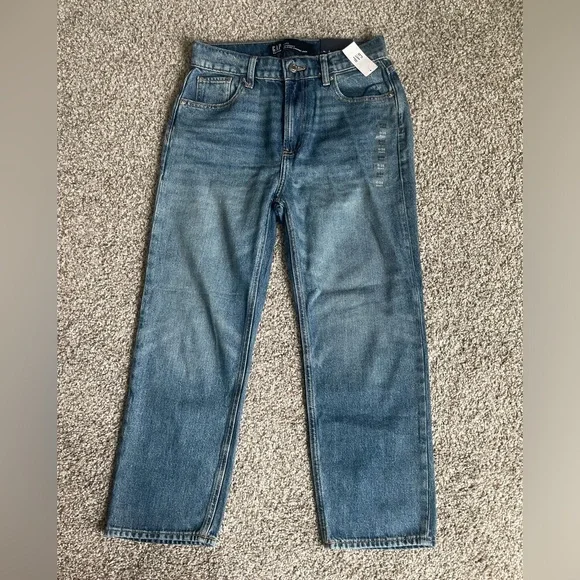 GAP Denim Supersoft Relaxed Straight Crop Jeans‎ Medium Wash 25/0 Short - Picture 2 of 6